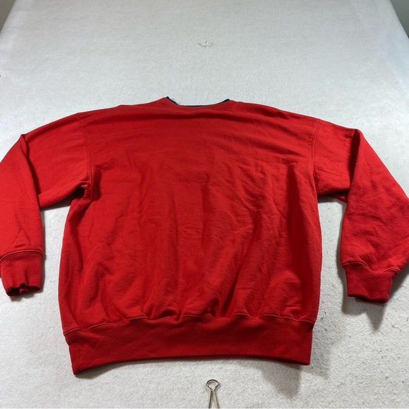 MCC Sweater Woman’s Large Red Christmas Sweatshirt Snowman Globe Red Sweater Top - Picture 10 of 12